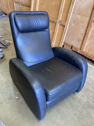 Black leather recliner - black,