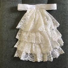 Jabot cravat white - white, lace