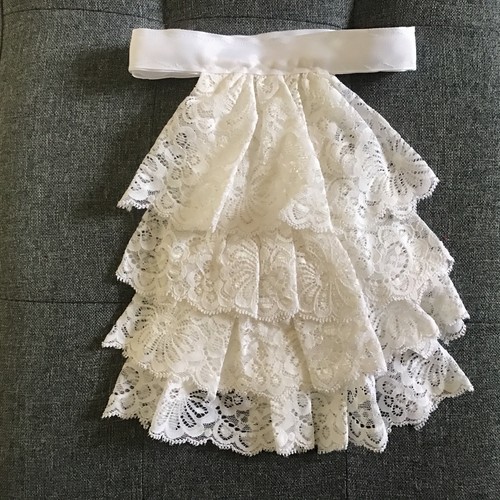 Jabot cravat white - white, lace