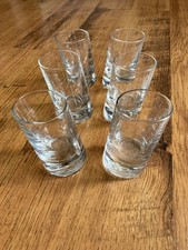 Shot Glasses x6 High Ball 2 fl oz Leaning Tilted Whisky Glass Chunky Set