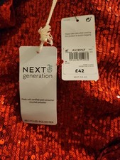 New NEXT Red sequin Dress Size