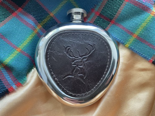 Pewter hip flask heart - pewter,