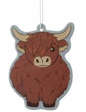 Highland Cow Car Air Freshener Novelty Hanging Autumn Leaves Scottish Coo Cute