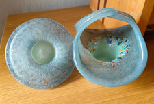 Two Vintage Monart & Vasart Studio Glass Small Bowls