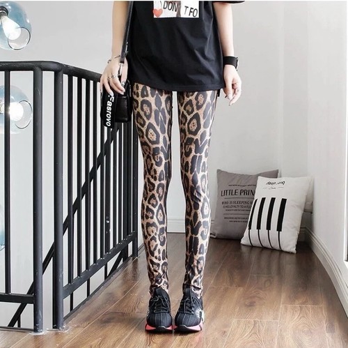 Ladies leopard print leggings - leopard,