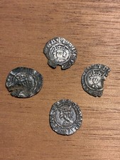 Lot of 4 Henry unidentified Hammered Silver Half Penny coins lovely portraits 