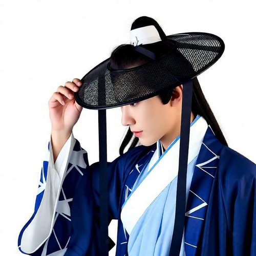 Mesh top hat with - hat, black