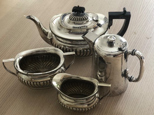 Epns teapot sugar - teapot,, bowl,