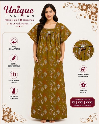 Indian night dress cotton - night,