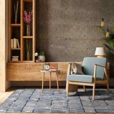 Modern Hand Tufted Blue Rug For Bed And Living Room 6x9 ft 8x10 ft 9x12 ft