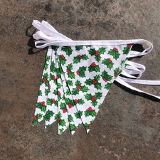 3 FOR 2.CHRISTMAS FABRIC BUNTING DECORATION.SNOWFLAKES.FATHER XMAS.SNOWMAN.