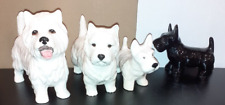 3 X Vintage Beswick West Highland Terrier Westie White Glossy Figurine & 1 Black