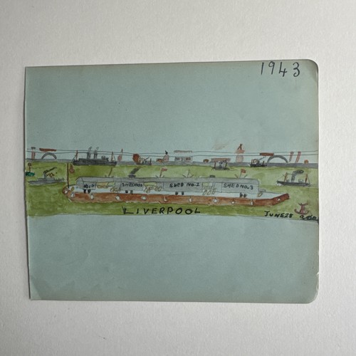 Original 1943 folk watercolour - original,