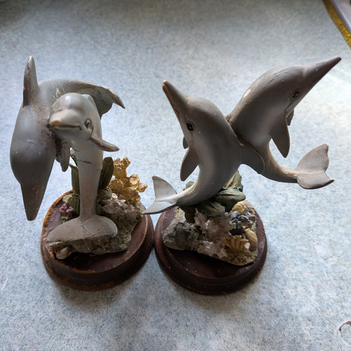 Pair dolphin ornament - pair, of