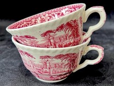Mason’s Ironstone “Pink Vista” Set of Two Vintage Tea Cups