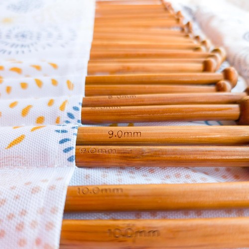Bamboo knitting needles set - bamboo,