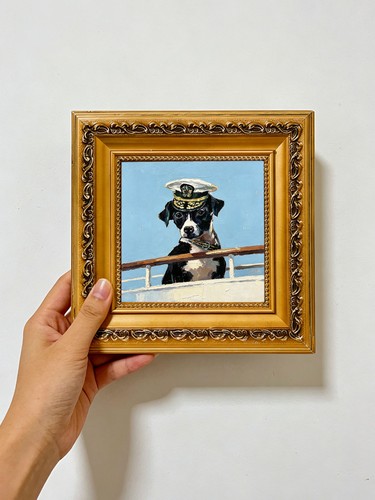 Dog sailor hat boat - boat, dining