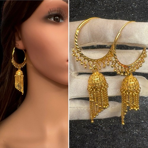 24k gold plated jhumka tassels - 24k,