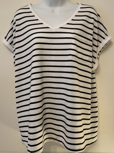 Ladies white black - white/black, stripe