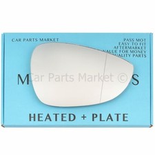 For Ford Fiesta 08-17 Right Aspheric Electric wing door mirror glass w/ plate