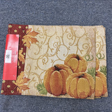 SET OF 4 TAPESTRY PLACE MATS  13"x18" CHEF BIBB COLLECTION PUMPKINS NEW