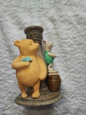 Pooh And Piglet Beautiful Candle Stick Holder Limed Oak Ornament. Made In 2003.