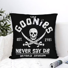 Unusual Black and White GOONIES Plush  Polyester Cushion Cover 18" x 18"