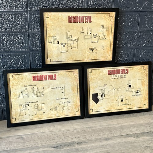 Resident evil framed map - resident,