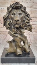 Large Bust Male Lion Bronze