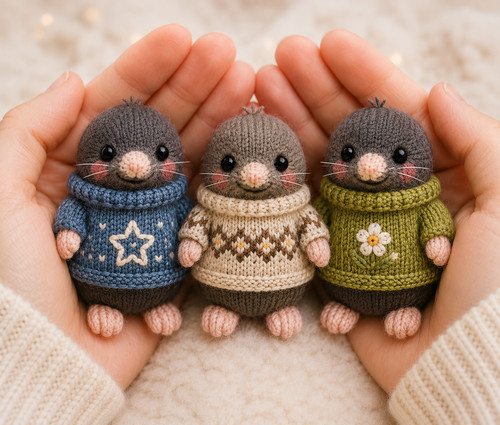 Mole knitting pattern bundle - mole,