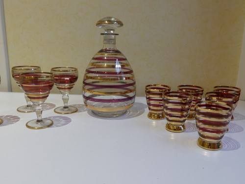 Vintage red gold striped - vintage,