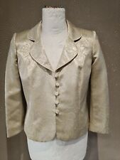 Roman Originals Ladies Gold Floral Jacquard Jacket Elegant Occasion Wear Size 12