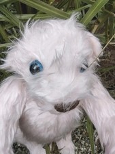 Handmade Ooak Bear Baby Pink Blue Eyes Pixie Shaggy Small Little Jointed 