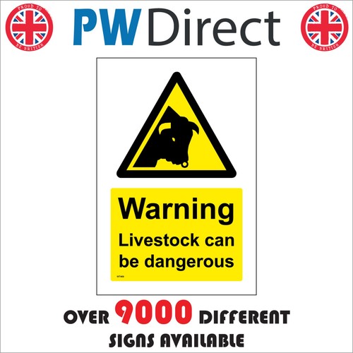 Sign warning livestock - , be