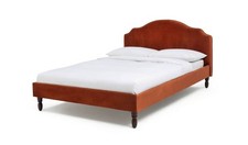 Habitat Sophia Kingsize Velvet Bed Frame Orange Elegant Bedroom Furniture