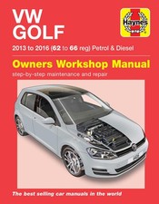 Volkswagen Golf Petrol & Diesel (2013-2016) 62 to 66 Haynes Repair Manual