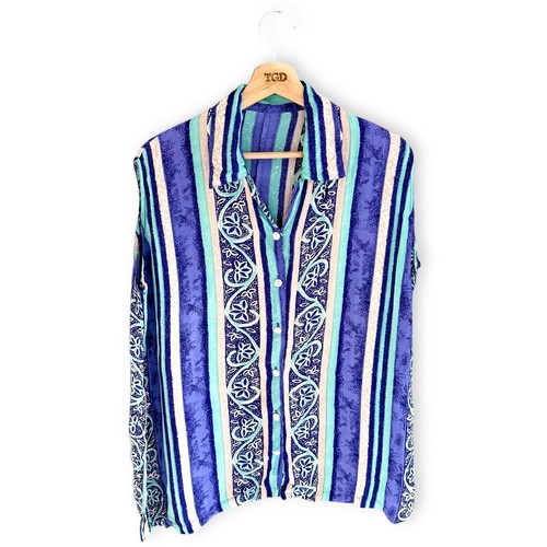 Ladies blue aqua beige print - beige,