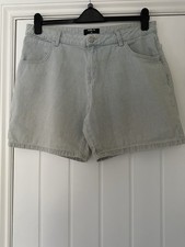 Ladies TU Light Blue Striped Denim Boy Shorts Size 16
