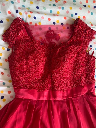 Beautiful red long prom - , dress