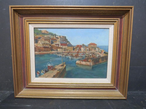 Mevagissey harbour 1960s - mevagissey, oil