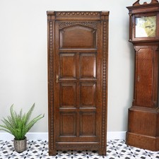 Oak Carved Hall Wardrobe