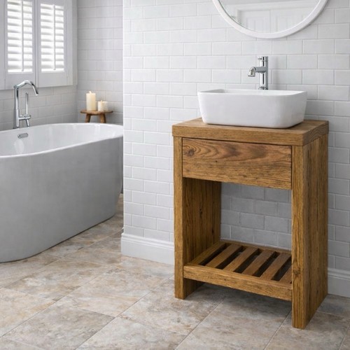 Small rustic wash stand solid - small,