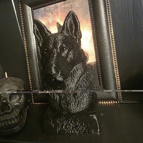 German shepherd bust memorial - german,