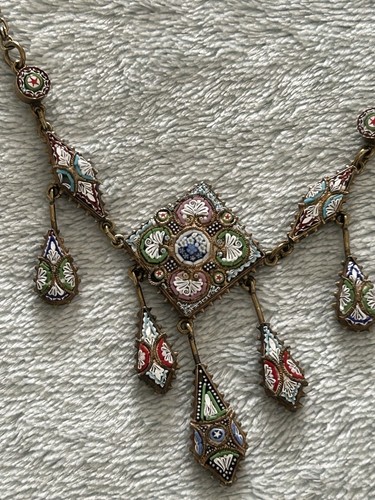 Vintage micro mosaic necklace - vintage,
