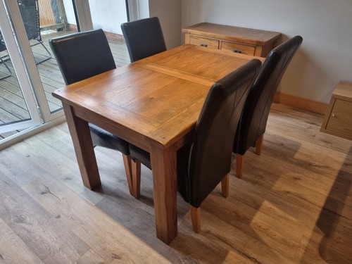 Oak extendable table with - table, 4