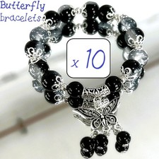 Butterfly charm bracelets - 10,