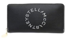 Stella McCartney Logo Black Grain Wallet/purse Gold Zip Rrp £360 #AS642