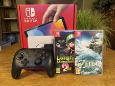 Nintendo Switch OLED Bundle (128 GB SD + Pro Controller + 2 Games)