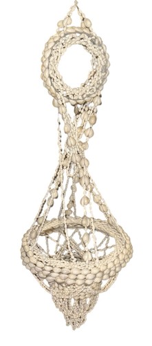 Vtg hanging puka cowrie - hanging,