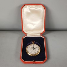 Pocket Watch 9ct Gold Filled Case Mechanical Cream Dial Boxed Spares Repairs -CP